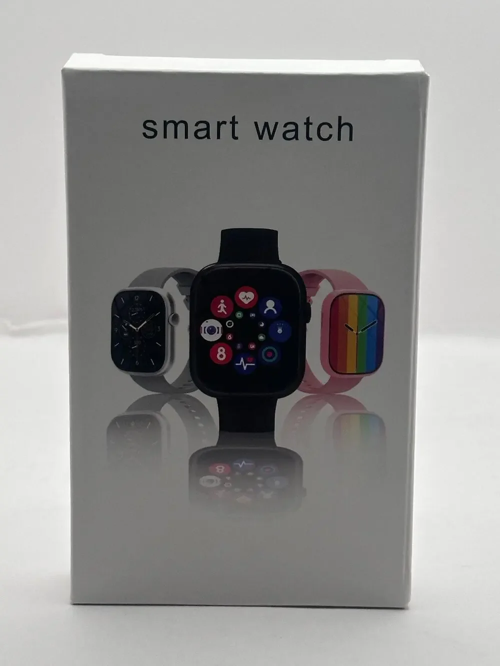 Generic Square Smart Watch Touchscreen Fitness Tracker Pink Silicone Band NIB
